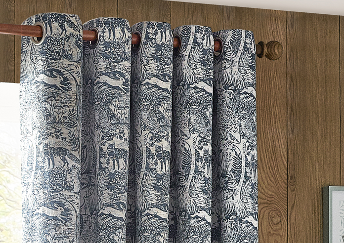 Winter Woods Eyelet, Midnight - Ready Made Curtains - Image 9